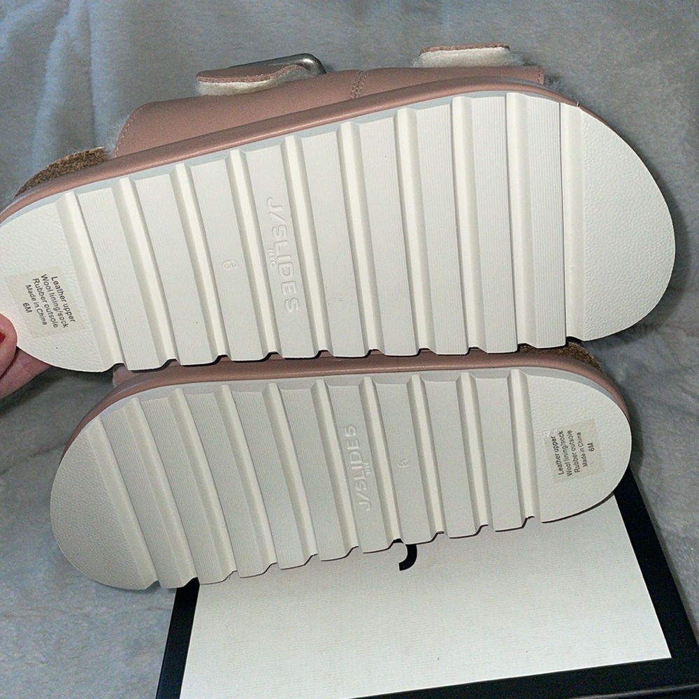 NWT J/SLIDES LYNX Rose Leather Sandal - Picture 14 of 15
